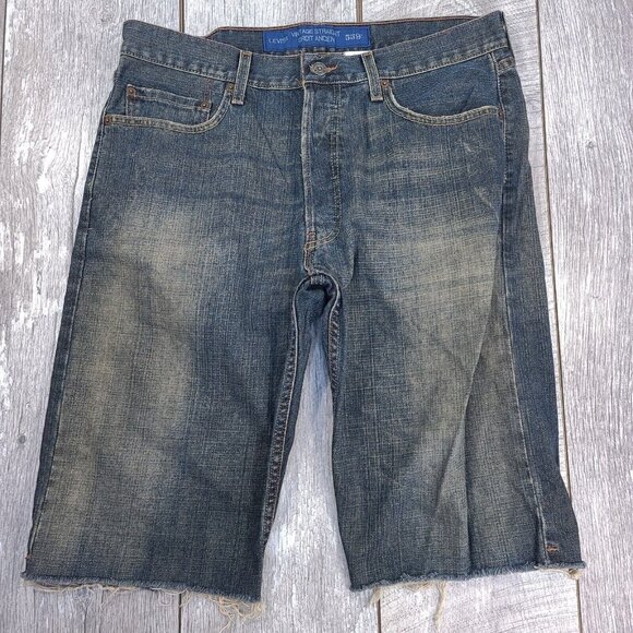 Levis Mens Denim 539 Shorts Size 34 Blue Vintage Straight Biker Cut Offs Y2K - Picture 1 of 7